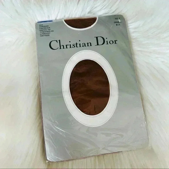 Vintage Christian Dior Pantyhose Caramel Sz 2 - Picture 1 of 6